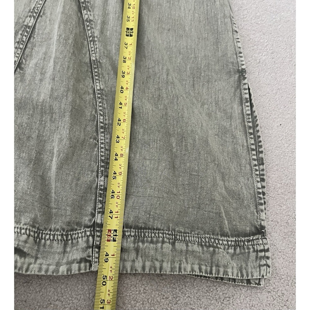 NWT Free People Mad Love Denim Midi Dress Cotton Fitted Long Sleeve Size M Sage - Picture 9 of 10